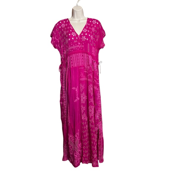 Johnny was olympia patchwork embroidered raspberry dress size XS - Picture 2 of 16